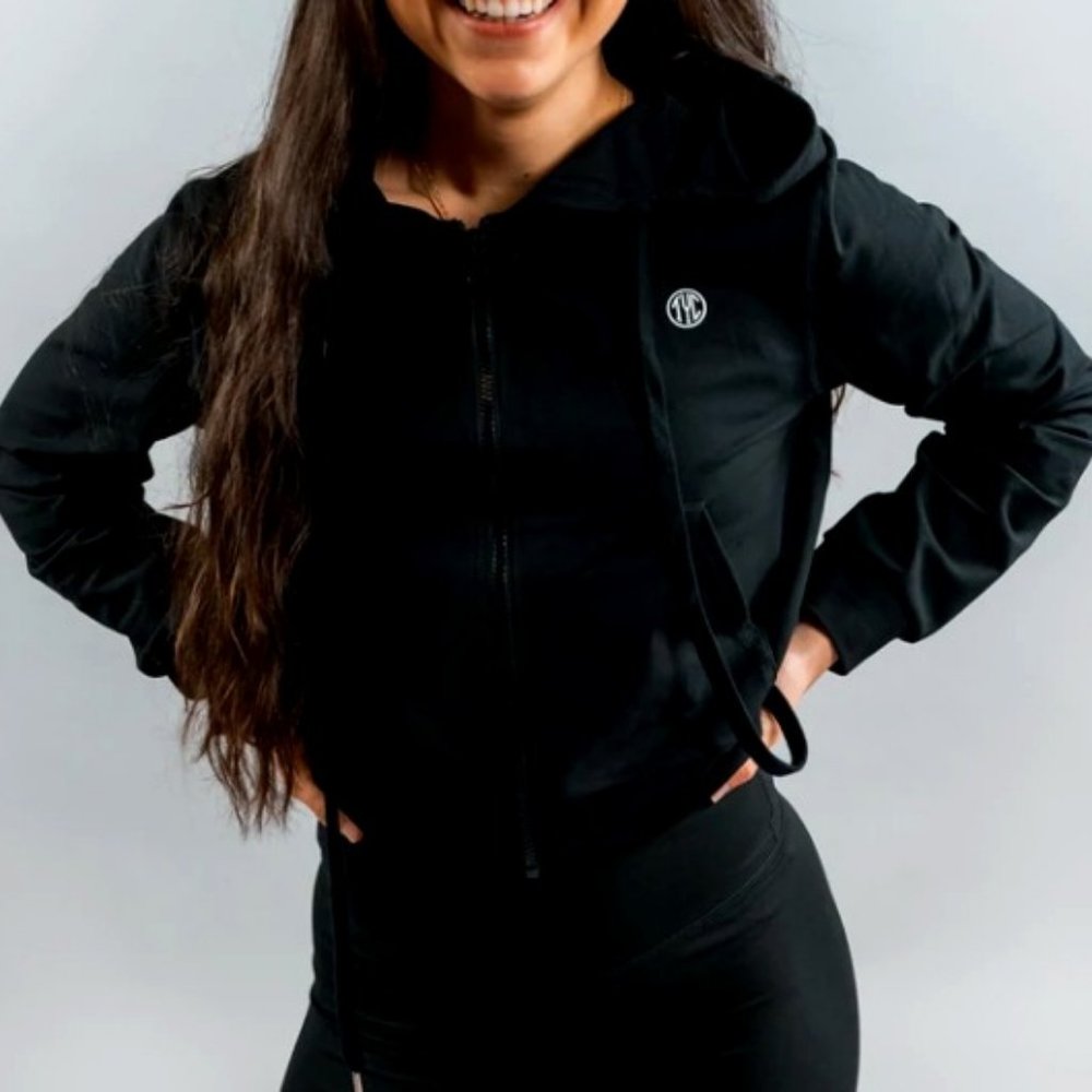 Til You Collapse Motivate Cropped Black Hoodie